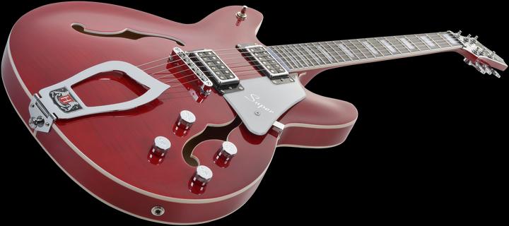 Produktbild Hagstrom E-Gitarre, Super Viking, Wild Cherry Transparent Flame