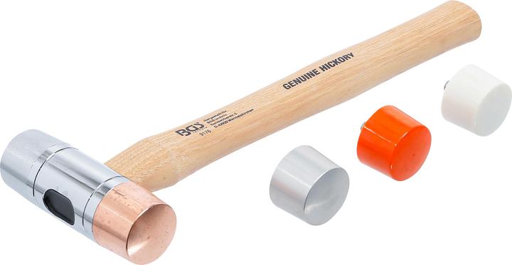 Actual product image BGS Hammer with Interchangeable Heads Hickory Handle Ø 35 mm (1310 g)