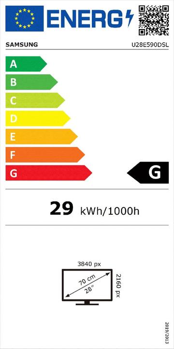 Energy Label Samsung U28e590d (3840 x 2160 Pixels, 28")