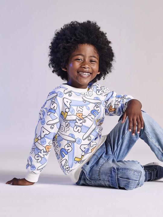 Produktbild Vertbaudet Jungen Sweatshirt mit Skater-Print und Recycling-Polyester (92)