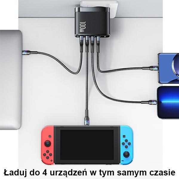 Actual product image Usams 4 Ports GaN Fast Charger (100 W)
