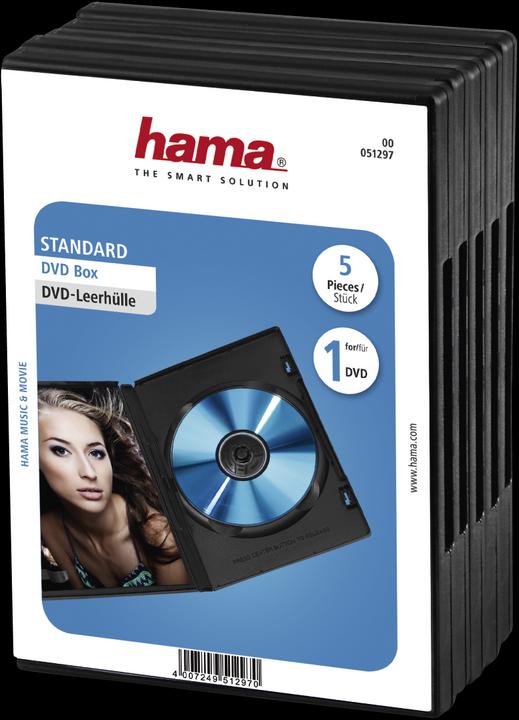Hama DVD Leerhüllen, 5er-Pack, Jewel Case Schwarz