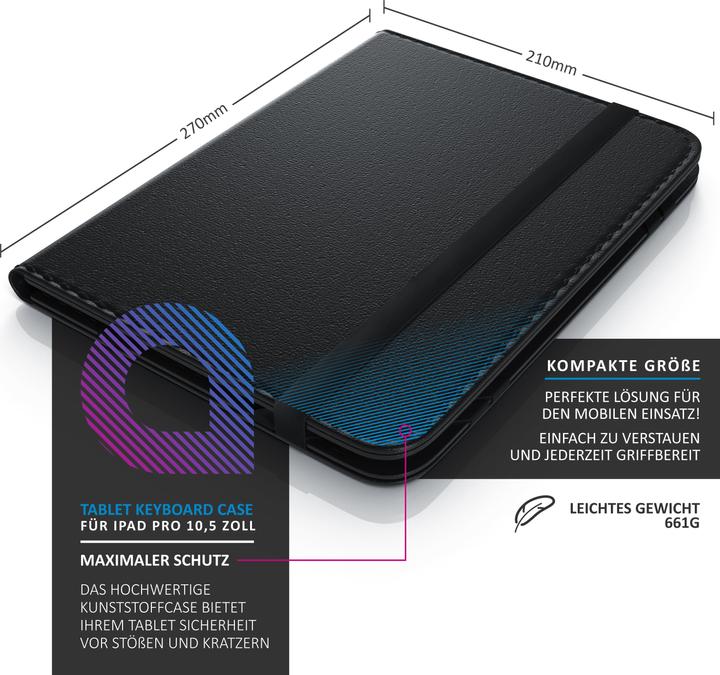 Actual product image Aplic Bluetooth keyboard with case for 9-10" tablets (DE, Trays 9"-10")