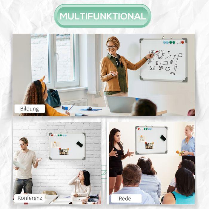 Actual product image Swisshandel24 Whiteboard Magnetic Magnetic board with 4 markers 1 eraser 10 magnetic easel Wall mounting easy