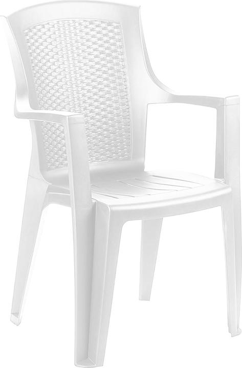 Produktbild Mojawo 6er Stapelsessel Stapelstuhl Bistrostuhl Kunststoff Rattan-Optik Weiss