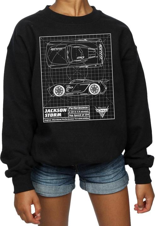 Immagine prodotto Disney Cars Jackson Storm Blueprint Felpa Ragazze (152, 158)