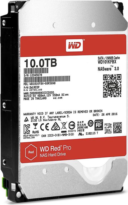 Actual product image WD Red Pro WD101KFBX (10 TB, 3.5", CMR)