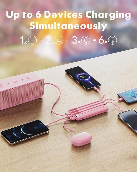 Image du produit Charmast Powerbank mit integrierten Kabel (10000 mAh)