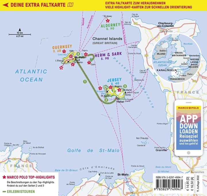 Actual product image Reiseführer Kanalinseln, Jersey, Guernsey, Sark, Herm, Alderney (German, Martin Müller, 2022)