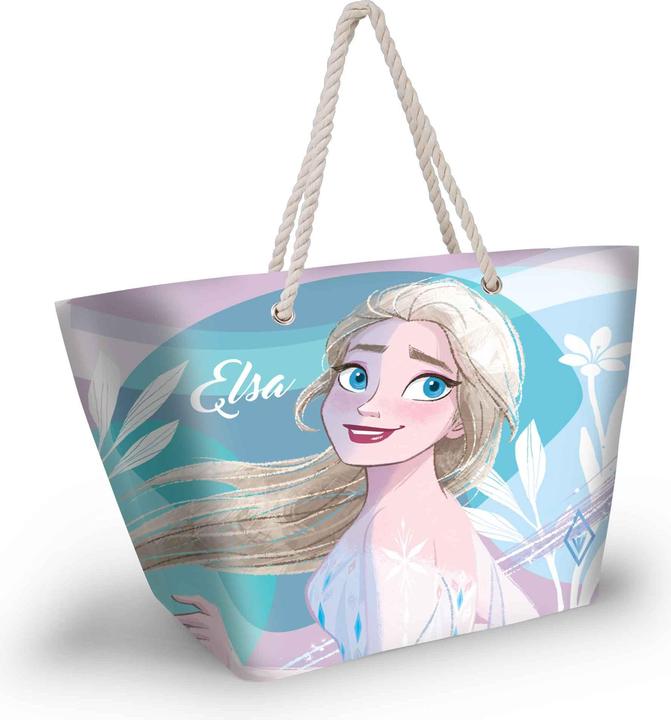 Actual product image Karactermania The Ice Queen 2 (Frozen 2) Summer Soleil beach bag, blue, 52 x 37 cm