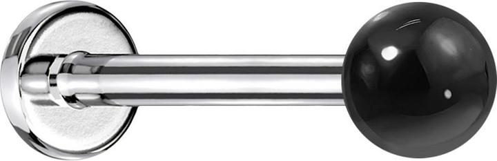 Actual product image Star Piercing Micro Labret silver with ball agate stone (Surgical steel 316L, without brass, Mineral)