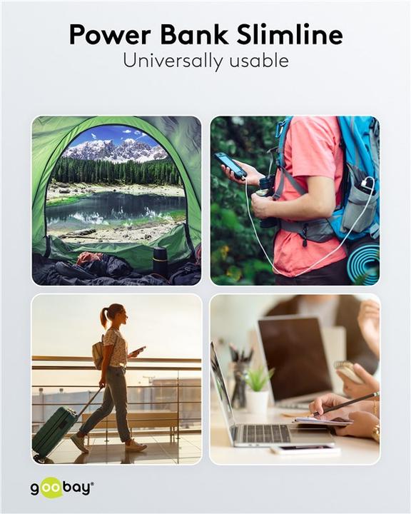 Actual product image Goobay Slimline (10000 mAh, 10.50 W, 50 Wh)