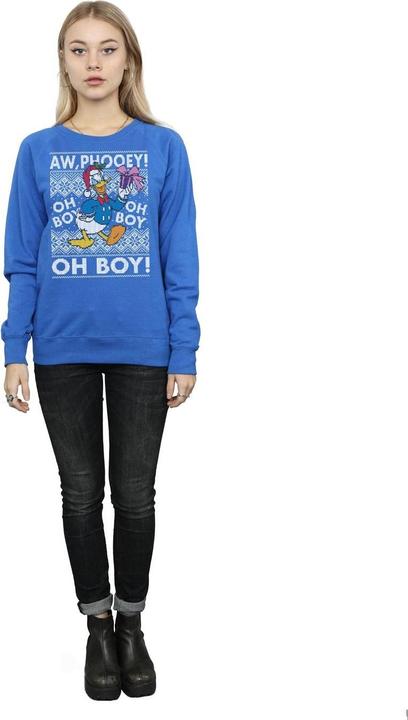 Actual product image Disney Womens/Ladies Donald Duck Christmas Fair Isle Sweatshirt (XL)