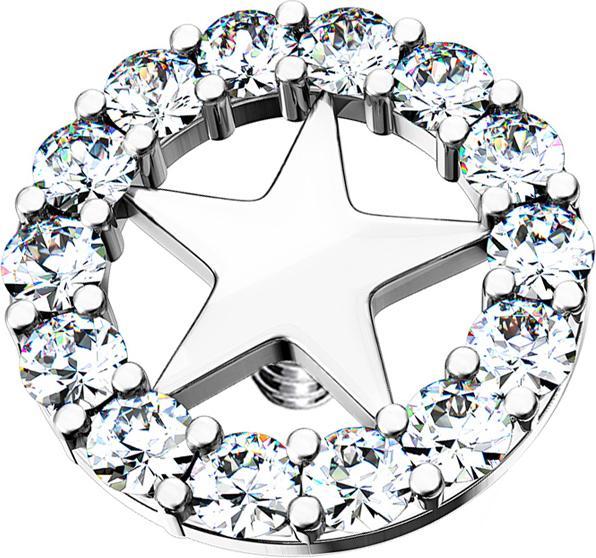 Image du produit Star Piercing Dermal Anchor argent Cercle étoilé argent (Acier chirurgical 316L, Laiton)
