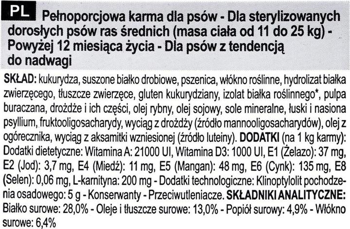 Nährwerte und Zutaten Royal Canin Hundefutter trocken Sterilised Medium 12 kg (Senior, 1 Stk., 12000 g)