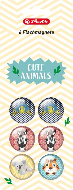 Image du produit Herlitz Aimant plat rond 6 pièces Cute Animals (6 x)