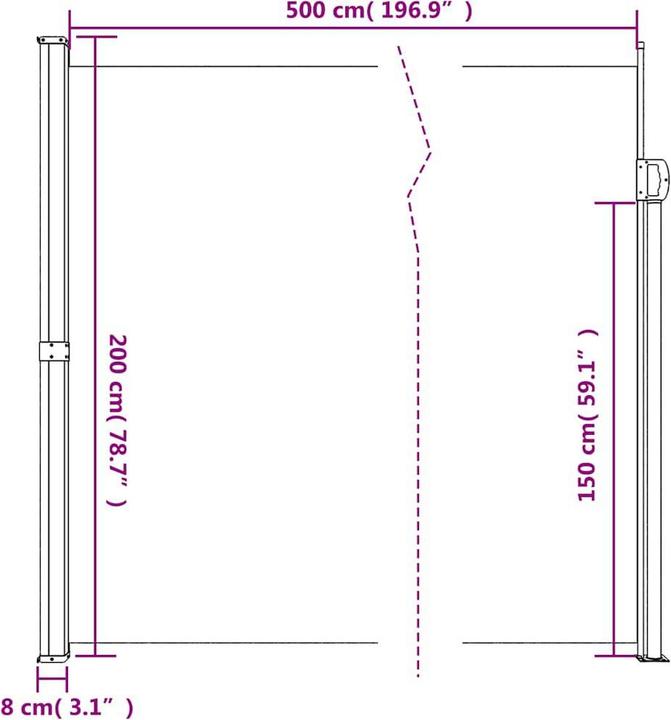Image du produit VidaXL Store latéral extensible (2 m)