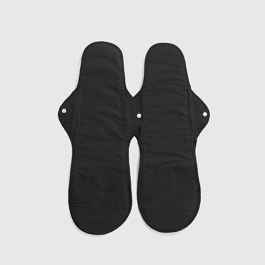 Produktbild ImseVimse Damenbinden extra lang "Nacht" Aus Biobaumwolle 2 Stk Schwarz (2 x, Damenbinden)