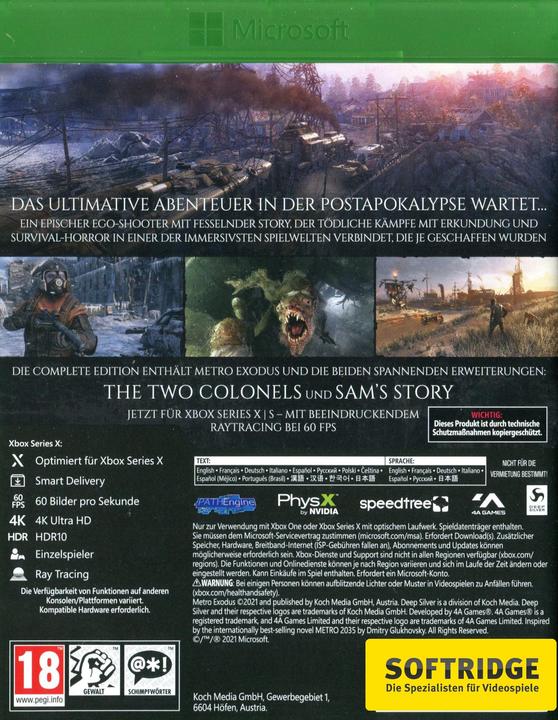Image du produit Deep Silver Metro Exodus : Édition complète (Xbox Series X, Xbox One X, DE)