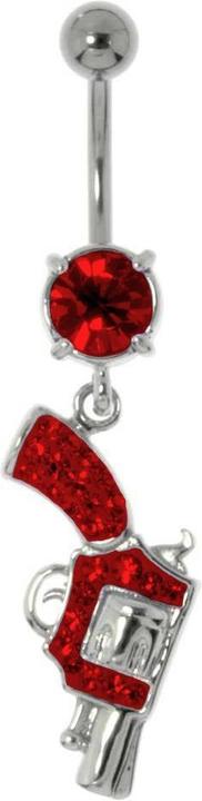 Bijouteria Bauchpiercing (Chirurgenstahl 316L, Messing rhodiniert, Kristall)