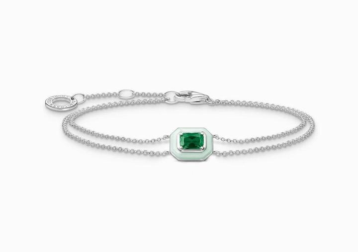 Produktbild Thomas Sabo Armband mit grünem Stein silber (19 cm, Emaille, 925er Silber)