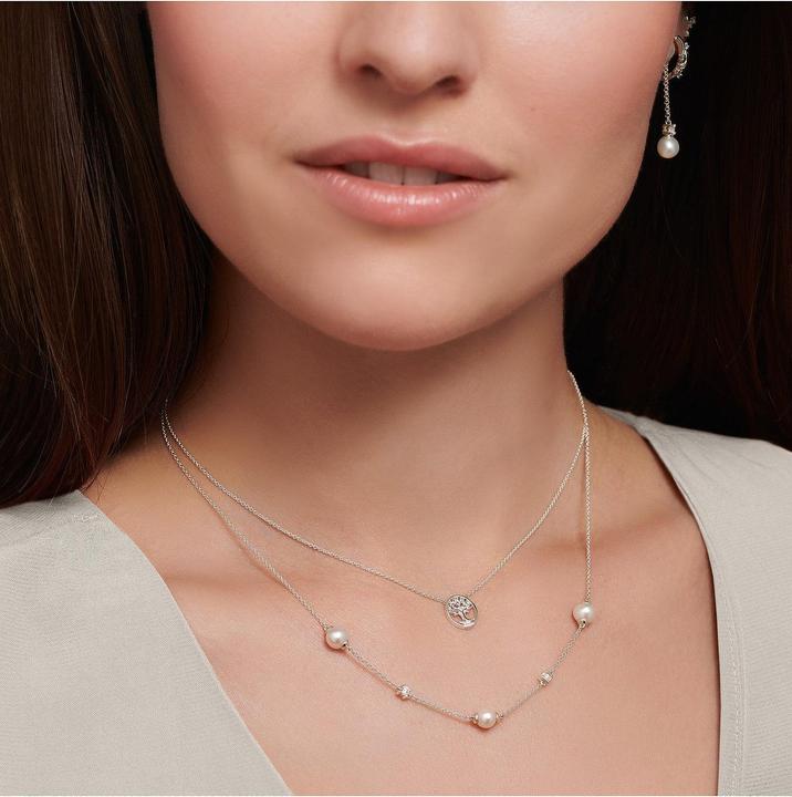 Image du produit Thomas Sabo Chaîne perles avec pierres blanches argent (Argent 925, 40 - 45 cm)