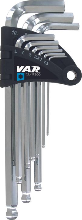 Actual product image VAR Professional Allen key set CL-17800 1.5/2/2.5/3/4/5/6/8 and 10mm
