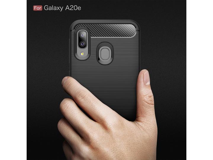 Produktbild Screenguard Samsung Galaxy A20e Hülle Carbon Brushed Soft TPU (Samsung Galaxy A20e)