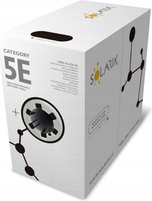 Image du produit Solarix Câble Instalacyjny Cat5e Utp Pe Fc (U/UTP, CAT5e, 305 m)