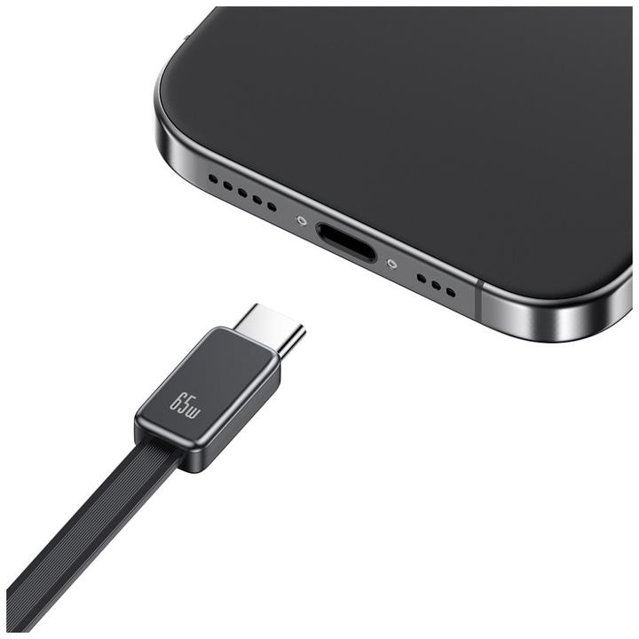 Produktbild Usams CC299 65W Fast Charger With Retractable Type-C Cable (EU) - Xiang Series Black (65 W)