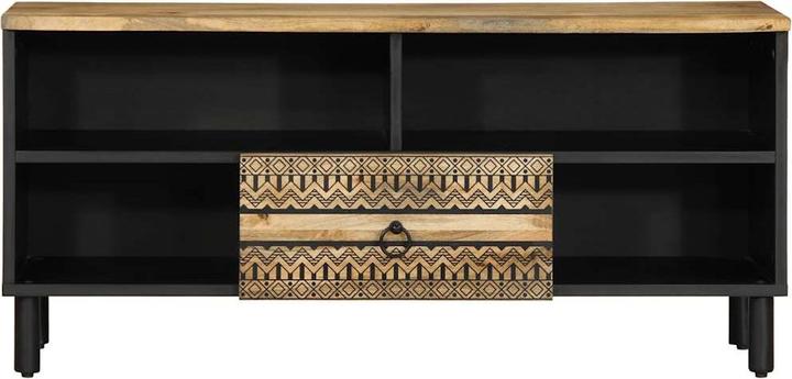 Produktbild VidaXL TV Schrank Lowboard Fernsehschrank Fernsehtisch Schwarz Raues Mangoholz (100 x 33.5 x 46 cm)