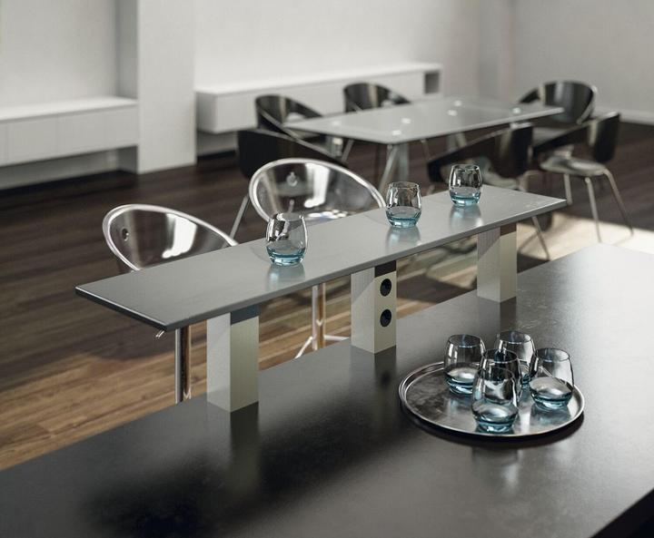 Actual product image EBB Bar console Jumbo straight (counter support) H 230 mm (counter foot) aluminium stainless steel