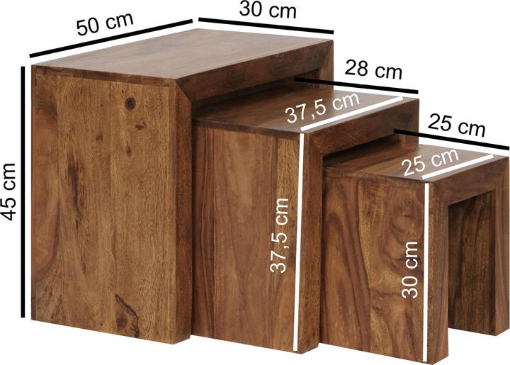 Produktbild Wohnling Mumbai (45 x 30 x 50 cm, 38 x 28 x 29 cm, 26 x 26 x 29 cm)