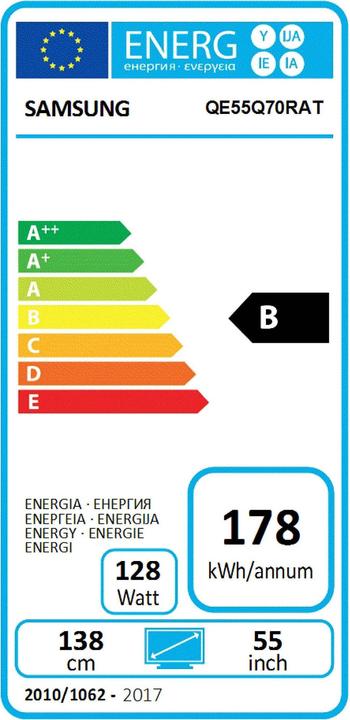 Energie-Label Samsung QE55Q70R (55", QLED, 4K, 2019)
