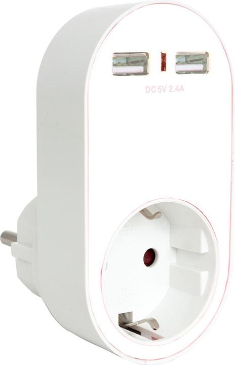 XCell Presa di corrente con spina Euro e uscita USB a 2 vie con corrente massima di 2400mA. corrente di (3500 W)