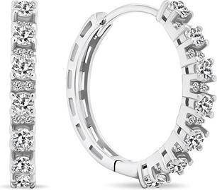 Brilio Silver - Sparkling round earrings with zircons EA472W