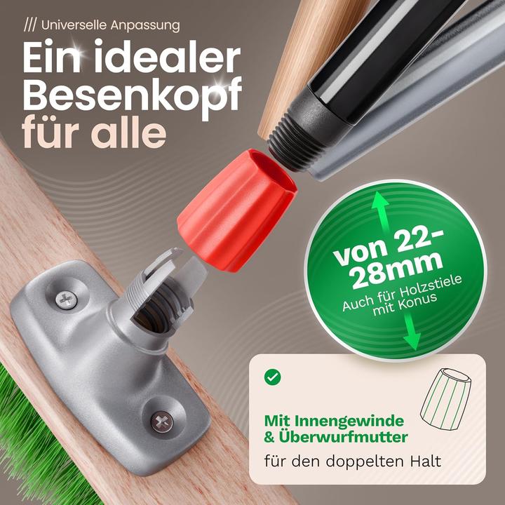 Produktbild Novaliv Kehrbesen Besen mit Teleskopstiel Strassenbesen mit Stiel Gartenbesen Industriebesen Hofbesen (1 Stk.)