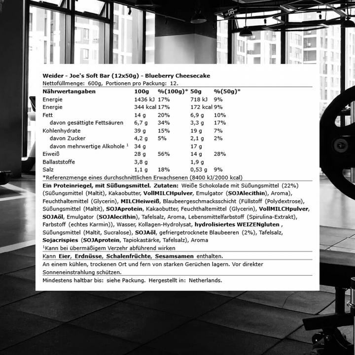 Actual product image Weider Joe's Soft Bar (600 g)