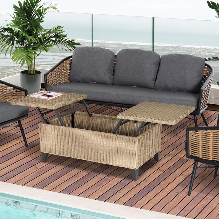Produktbild Outsunny 2in1 Gartentisch mit Stauraum