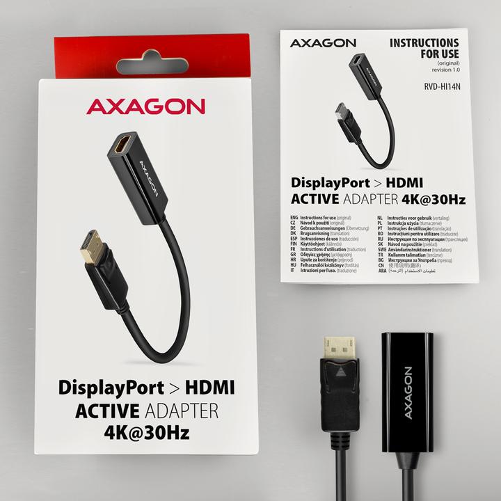 Actual product image Axagon RVD-HI14N DisplayPort > HDMI 1.4 adapter 4K/30Hz (HDMI, 2.10 cm)