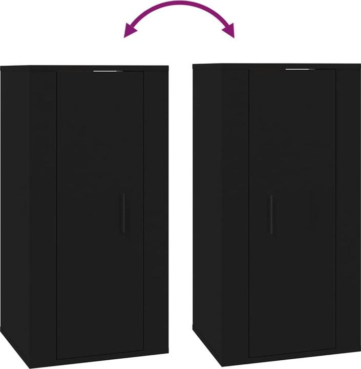 Immagine prodotto VidaXL TV-Wandschrank Schwarz 40x34,5x80 cm,Farbe: Schwarz,Material