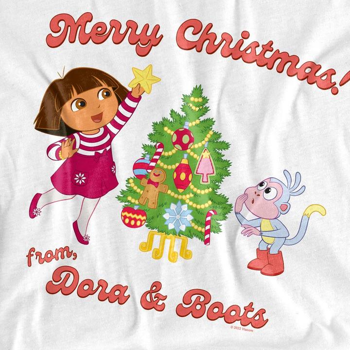 Immagine prodotto Dora The Explorer Happy Holidays Maglietta Dora e Boots Adulto Unisex (XL)