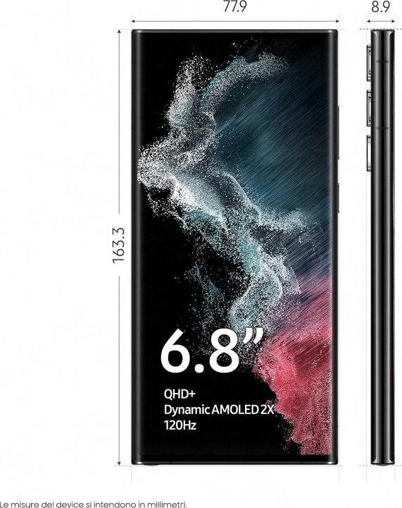 Actual product image Samsung Galaxy S22 Ultra (256 GB, Phantom Black, 6.80", Dual SIM, 108 Mpx, 5G)