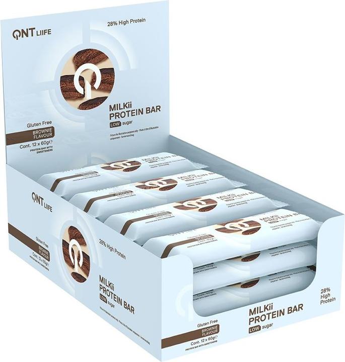 Actual product image QNT Milkii Protein Bar 12x60g (Brownie, 12 pcs., 720 g)
