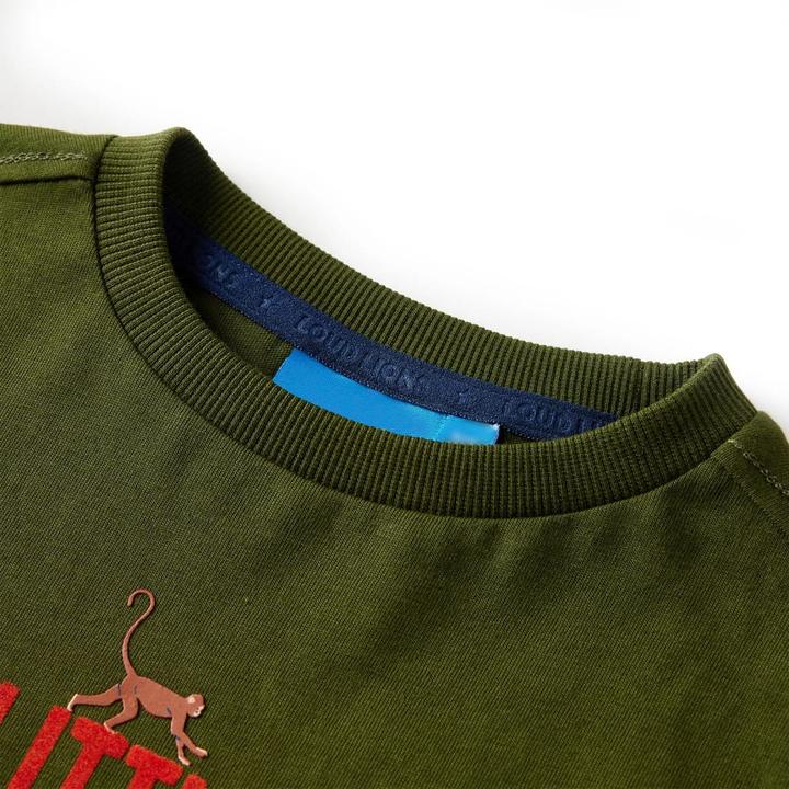 Actual product image VidaXL Children's long-sleeved shirt dark khaki 140,Material: 100 (140)