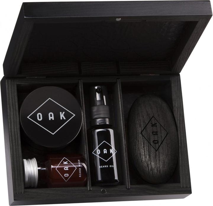 OAK Beardcare Scatola barba - Lavaggio barba, olio per la barba, tenuta barba e spazzola per barba