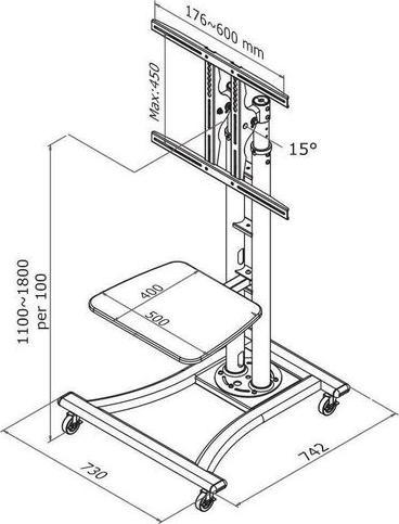 Produktbild Neomounts Plasma-M1800e (70", 50 kg)