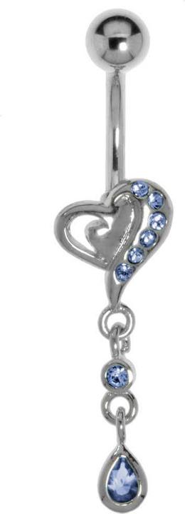 Bijouteria Bauchpiercing (Chirurgenstahl 316L, Kristall, Messing rhodiniert)