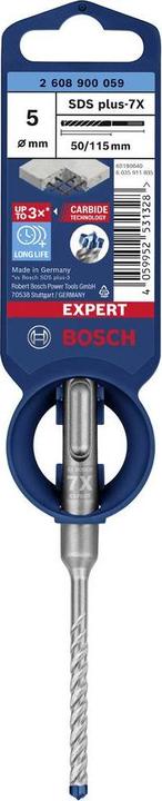 Actual product image Bosch Professional Zubehör EXPERT SDS plus-7X hammer drill, 5 x 50 x 115 mm (5 millimetres)