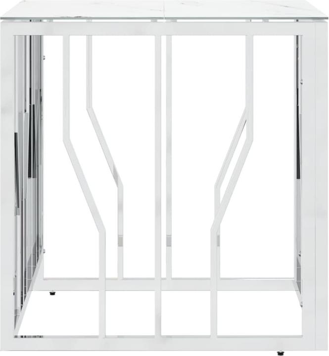 Immagine prodotto VidaXL Couchtisch Silbern 50x50x50 cm Edelstahl und Glas (50 x 50 x 50 x 50 cm)